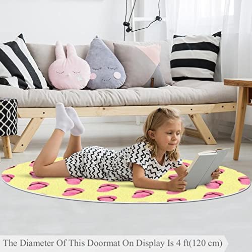 Llnsupply 5 ft круг килим за игра со низок куп, летен флип, бебе, ползи подни душеци игра игра ќебето новороденче деца тепих плејматски