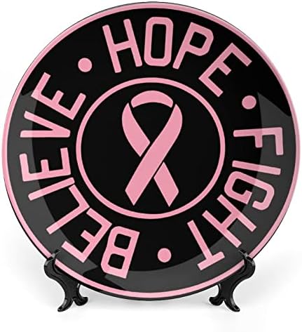 Верувајте надеж борба за рак на дојка керамичка коска Кина Декоративни плочи со штанд виси украси за вечера