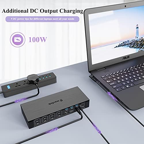Wavlink Professional USB-C и USB-A Docking Station 20-во-1, 100W лаптоп PD/DC Полнење на напојување, Quad 4K Dual 5K@60Hz дисплеј со 4xdisplayport,