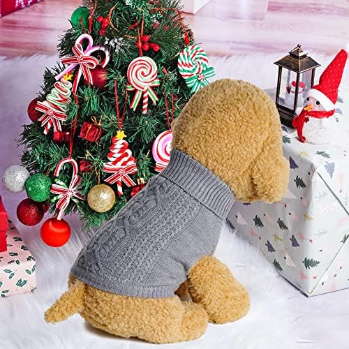 Topbuti кучиња џемпер кученце плетена џемпер мачка желка за плетење облека без ракавици за миленичиња топло палто кучиња пулвер, облеки за облека