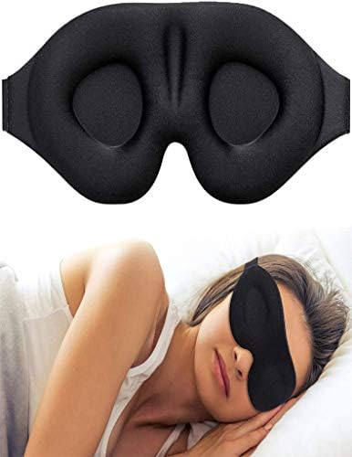 3Д тродимензионална маска за очи за очи за спиење Меморија за спиење пена црна засенчување маска за дишење на очите Заштита на црна маска за