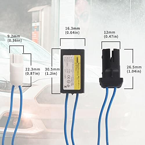 Lightoway 2pcs LED Кабел За Декодирање За Автомобили, T10 194 168 Led Метар Адаптер За Елиминатор На Дефект На Трепкачот, ЗА LED