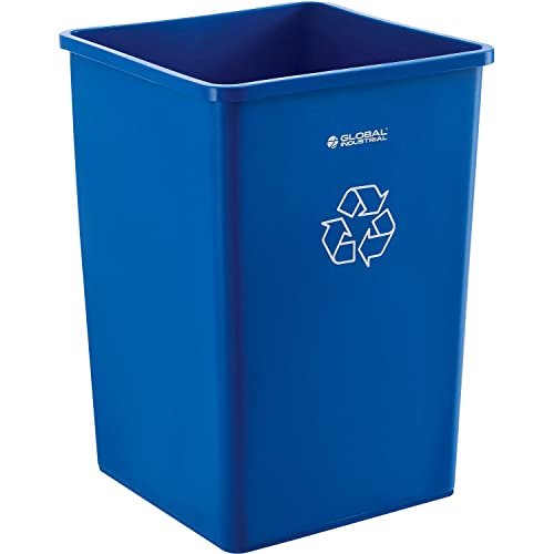 Глобален индустриски плоштад за рециклирање на отпадоци, 35 галон, сина