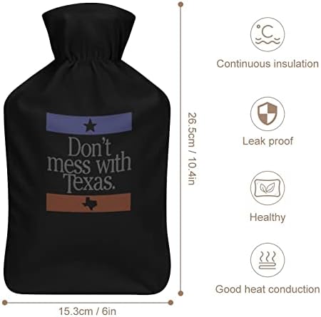 Дон Т не се мешаат со шише со топла вода во Тексас, симпатична гумена топла вода торба со покривка за олеснување на болката топла компресија