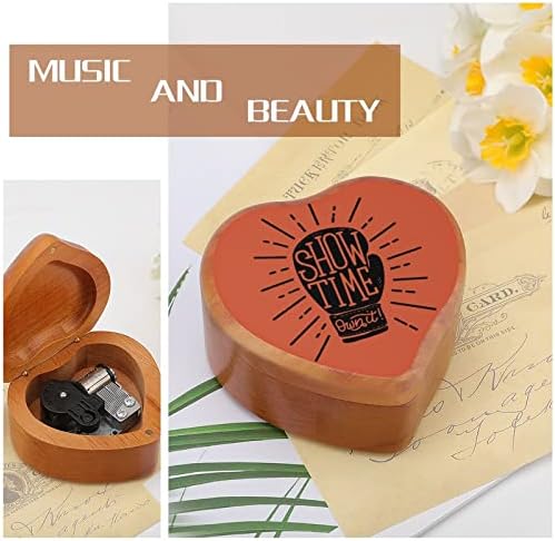 Покажете временска сијалица часов за часовници музички кутија гроздобер дрвена форма во форма на срцев кутија играчки подароци украси