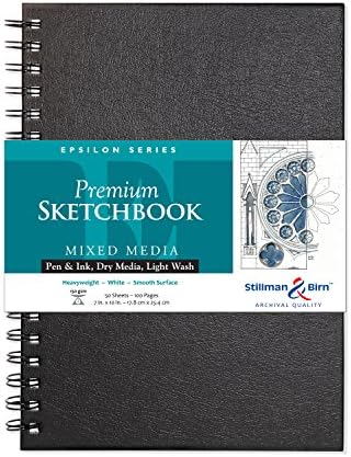 Sketchbook Sketchbook Sketchbook Simeman & Birn Epsilon, 9 x 12, 150 GSM, бела хартија, мазна површина
