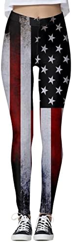 Патриотски хеланки на американско знаме на Руируилико, 4 -ти јули 4 -ти Ден на независност Спортски јога хеланки 4 пат истегни теретани