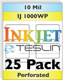 Перфорирана синтетичка хартија за инк -џет Теслин - 25 листови