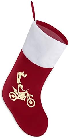 Мотоцикл доби нечистотија велосипед Божиќно порибување класичен украсен украс бела манжетна торба за бонбони за украси за семејни празници