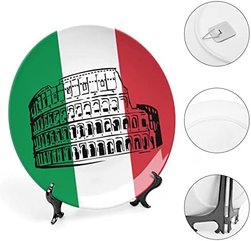Римски колосеум италијанско Знаме Печатена Коска Кина Декоративна Плоча Тркалезни Плочи Занает Со Штанд За Прикажување На Ѕидна