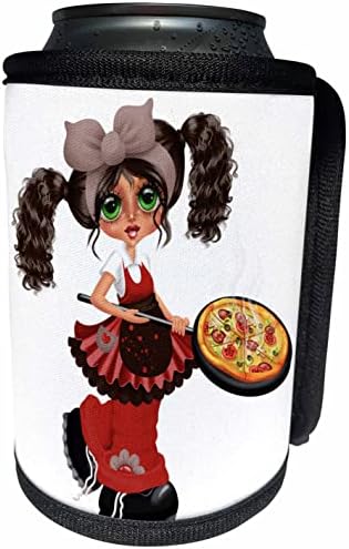 3дроза Симпатична италијанска Девојка Со Илустрација За Пица - Може Поладно Шише Заврши