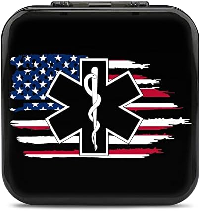Американско знаме ЕМС starвезда на животот ЕМТ Парамедици Медицин 24-во-1 играч на картички за игри Forswitch 24 слотови за складирање картички