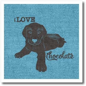 3DROSE HT_214270_3 Јас сакам чоколадо Лабрадор ретривер кученце куче на сина боја - железо на пренос на топлина, 10 до 10 , за бел материјал