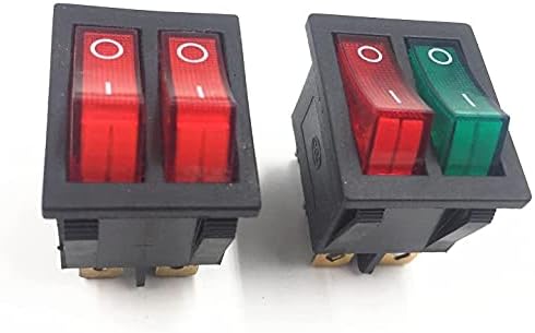UNCASO 1PC KCD3 Double Boat Rocker Switch Empogle 6 Pin On-Off 20A 125VAC
