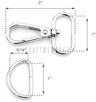 CraftMemore 10 комплети Gunmetal Snap Hooks Labster Clasp Black Swivel Push Gate Clips со D прстени занает fsd1