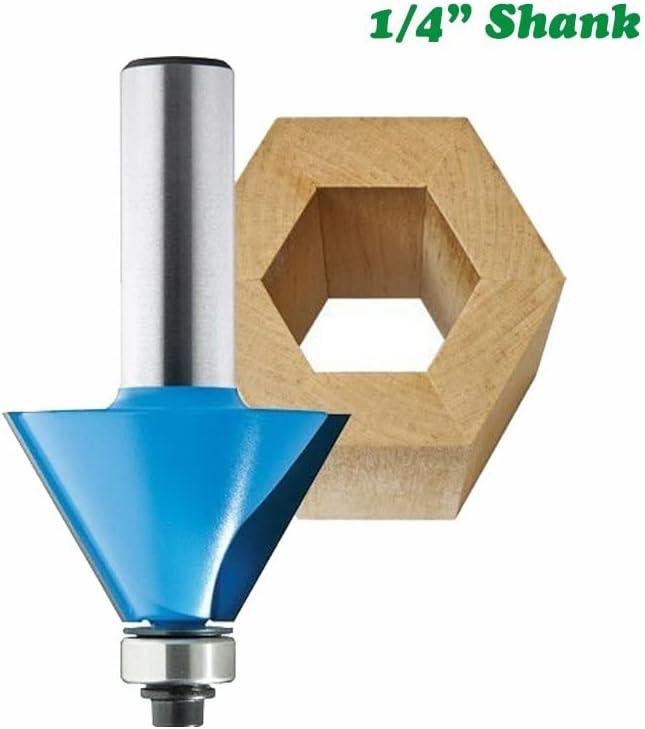 Jrenbox Router Bits 1PCS 1/4inch 6,35мм Шанк 30 степени Chamfer Cutter Dript Bit Woodworking Bevel Mill за алатки за обработка на