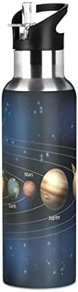 Глафи ​​надворешни планети соларен систем Универзум 32 мл шише со вода, шише со вода со слама капаци изолиран не'рѓосувачки челик, за спорт,