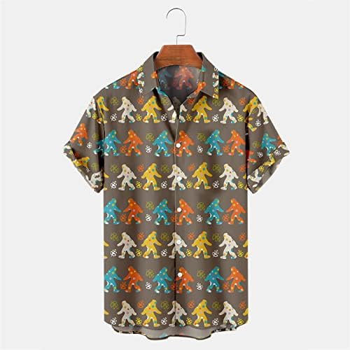 УБСТ Хавајски кошули за мажи, 2022 Ново летно копче за кратки ракави со кратки ракави надолу маица графички печатено опуштено вклопување на плажа