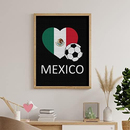 Сакајте мексико фудбалски дијамантски сликарски комплети за слики, целосна вежба DIY уметнички занает за декорација на домашен wallид