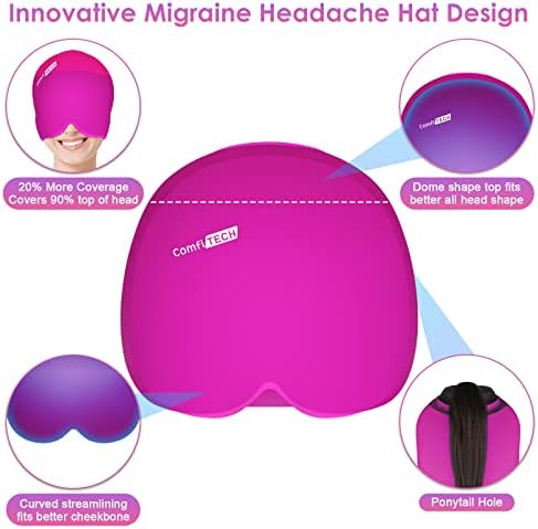 Comfitech вратот на мразот за мраз за завиткување на ледени пакувања за мраз за олеснување на болката и мигрена ледена глава, капаче
