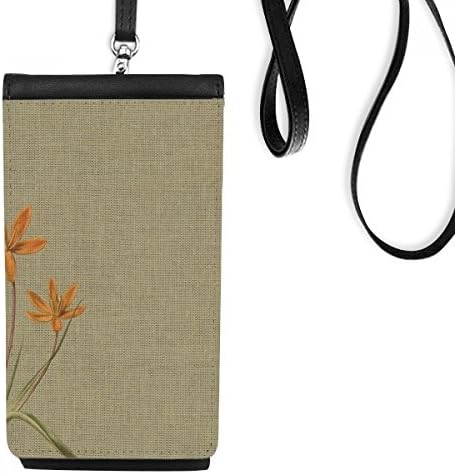 Флекс Орхидеја традиција Дизајн на вез за везење телефонски чанта што виси мобилна торбичка црн џеб