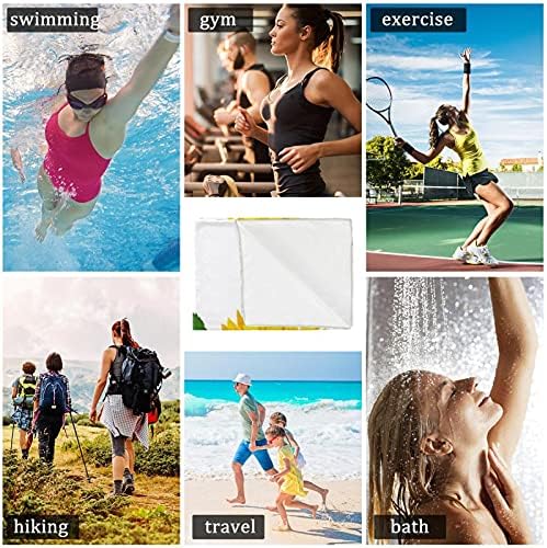 Yellowолт сончоглед со педилисти за теретани за мажи и жени плажа крпа со 2 пакувања со брзо сушење микрофибер спорт спортски тренинг пот.