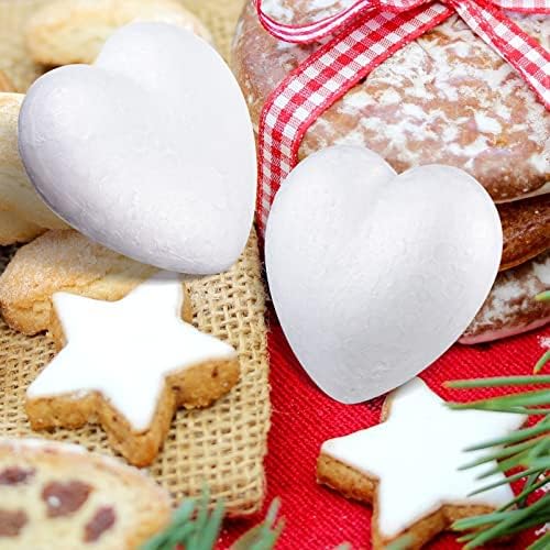 Божиќни украси на Тофику 10 парчиња занаетчиски срца срца мазни полистирен срцеви топки в Valentубезни украси за висина за украси за