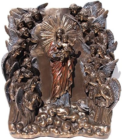 11,63 инчи Марија Регина Ангелорум ладна бронзена скулптура фигура