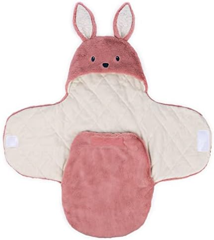 Спин мајстор игри Бебе Гунд О, толку ситно зајаче ќебе, кадифен со качулка, бебе ќебе за новороденчиња, розова/крема, 26 “