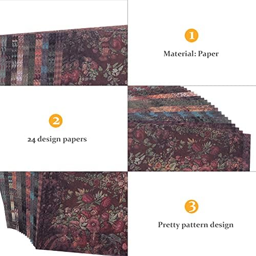 Запостави стационарни материјали 24 парчиња хартија за записи DIY цветни образец хартија Декоративни нијанси хартија за хартија специјализирана