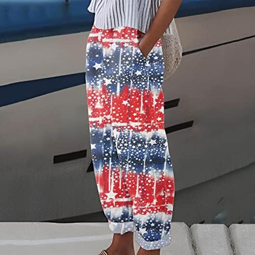Женски постелнини панталони, носат широко распространети бои во боја, летни дното висока чекана ширина на ногата лабава панталони со