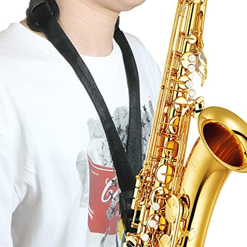 Куван саксофонска лента за вратот мека саксија кожна лента поставена за алто саксонски тенор кларинет баритон сопрано рог музички инструмент