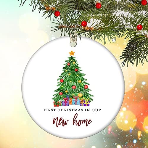 Нов домашен украс 2022 1 -ви Божиќ во нашиот нов дом, украс за елка за елка за домаќинства, подароци за Божиќ, присутна идеја керамика за чување