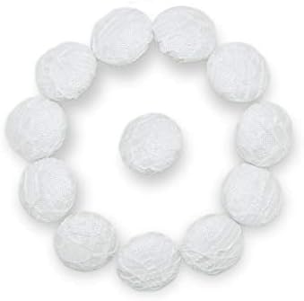 Копчиња за чипка на чипка, невестински облоги за венчаница, ткаенина покриена со платно Шанк, вклучуваат копчиња од 1 дузина со мерење на 10мм, бели, 12-копчиња