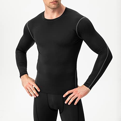 Абтиојлц 3 пакуваат кошули за компресија за мажи со долги ракави за атлетски тренинзи за спортски базели маици