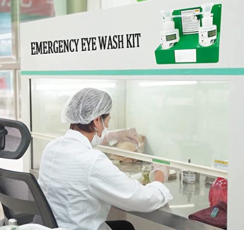 Zyole Portable станица за миење на очите, монтиран станица за очеви со очи со 2 празни 500 ml за замена на оченцата шише итно миење