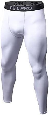 Машки панталони за компресија на Badhub, ладно суво атлетско тренингот што работи Хупчиња со џеб/не-џеб