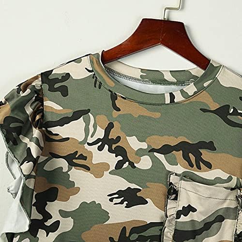 2 кошула печатена Т -женска обична тунична ракав, разгалена обична модна капа леопард кошула врвови женски нов ден кошула