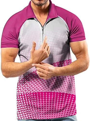 Hddk mens кратки ракави патент Поло кошули спортски тениски ленти лапел јака голф врвови лето поштенски врат случајна кошула