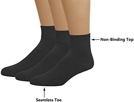 Класични машки дијабетични не-обврзувачки чорапи на глуждот со 3 пакувања