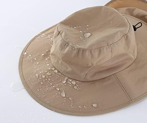 Дома претпочитаат мажи на отворено UPF50+ Сонце капа широко риболов капа со капаче на вратот