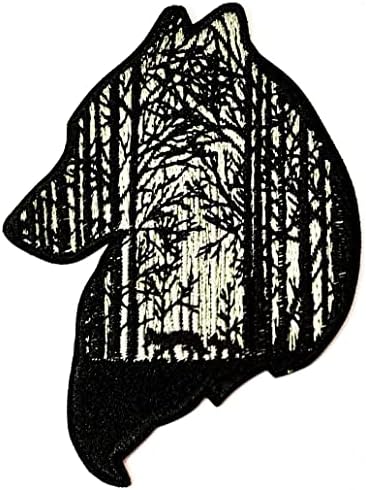 Kleenplus 3 парчиња. Волк природно животно лепенка осамен волк глава цртан филм железо на лепенка извезена апликација шива на лепенка
