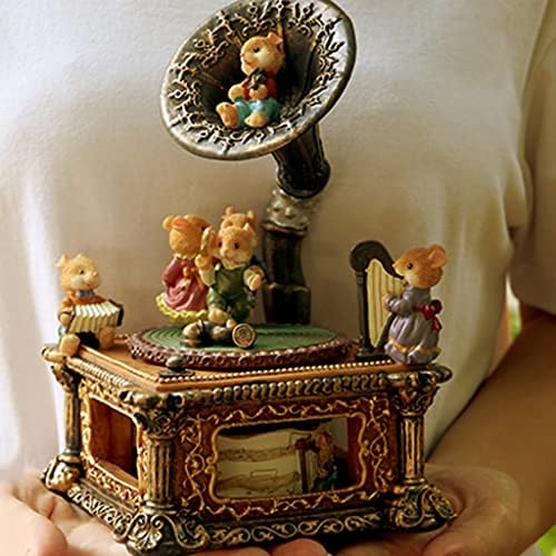 DLVKHKL Гроздобер Грамофон Музичка кутија класична октава кутија девојки принцеза роденден подарок девојки девојки bff
