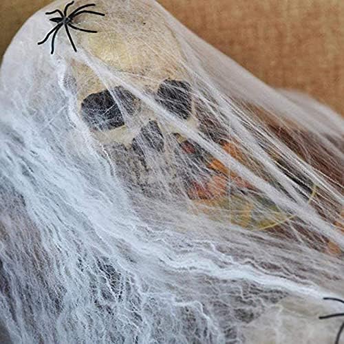 Лукгифу пајак веб -украси за бевони, мрежење со пајаци со 20 лажни пајаци и 12 парчиња 3Д декоративни застрашувачки лилјаци налепница на