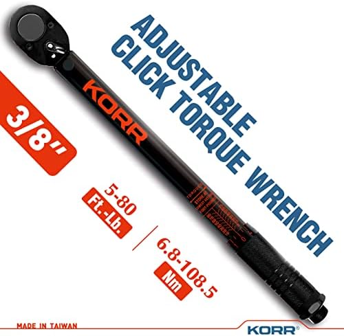 Korr Tools KTW002 3/8-инчен погон Кликнете на клуч за вртежен момент