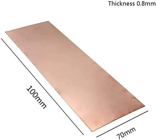 Xunkuaenxuan метална бакарна фолија 4PCS бакарен лист 0. 8mm 70mm x 100mm метал од исечоци од месинг за квалитетни месинг