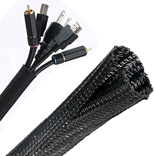 Покрив за ракав за управување со кабел, 10 -тина - 1/2 инчен кабел за раздвојување на цевки, флексибилна жица плетенка со плетенка