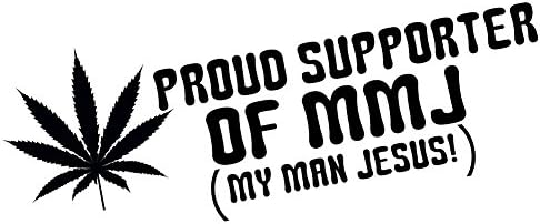 Горд поддржувач на MMJ тенџере Исус смешен 8 винил налепница за налепници