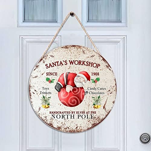 Работилница на Чајан Дедо Мраз, декоративни знаци за добредојде, северно столбно дрво виси знак фарма куќа тремот украси за домашен