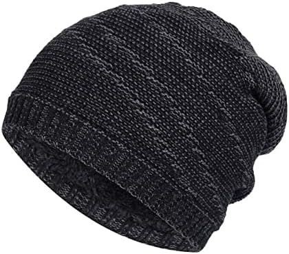 Мажи жени капачиња топол бучен кабел плетени капи меко истегнување густо плетено плетено капаче за ладно временско купување на визир за мажи
